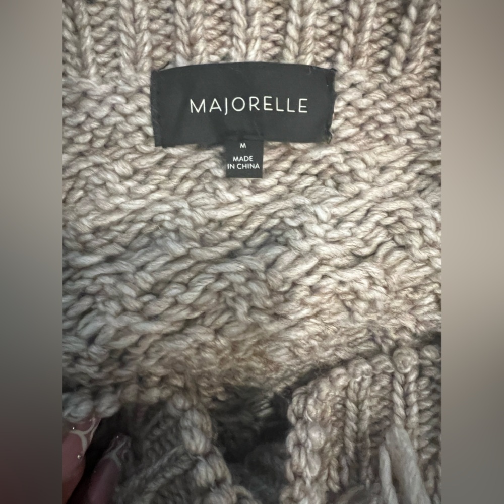 MAJORELLE Gray Sweater Knit Fringe Wool size M - Picture 4 of 4
